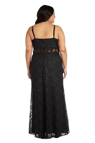 Image of Long Lace Corset Gown W /Illusion Scallop Bodice, Spaghetti Straps & High Slit