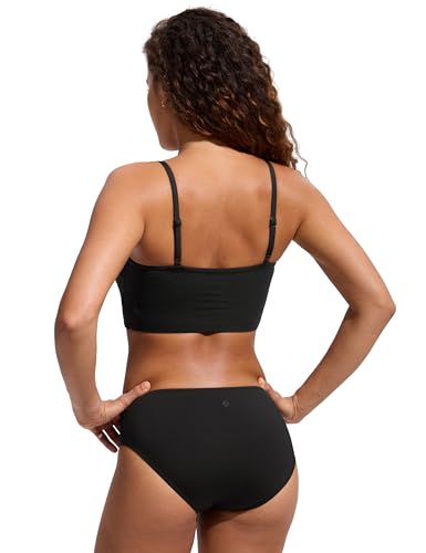 CRZ YOGA Damen Bikini Top Swimsuit Schnell Trocknend Padded Bikini Swim Oberteil Schwarz 38