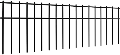 Meyoppm 15 Pack Animal Barrier Fence 32''x10'', Underground Decorative Garden Fencing with 1.5 inch Spike Spacing, Dog Rabbits Fences, Steel Fence Panel Ground Stakes Defence for Outdoor Patio