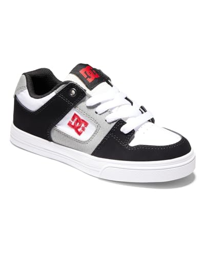 DC Shoes Pure Boy, Zapatillas, White/Black/Red, 35 EU