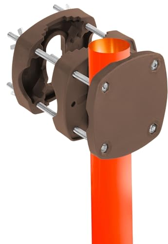 4smile Sonnenschirmhalter Balkongeländer SunnyBoy in Taupe - Sonnenschirm Halterung Balkon, flexibel verwendbar - Kompakte Schirmhalterung Balkongeländer ersetzt Sonnenschirmständer Balkon