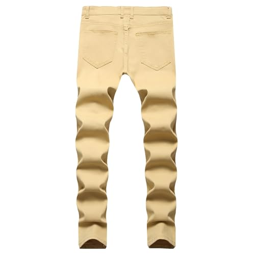 Juicy Trendz Men's Slim Fit Stretch Jeans Ripped Destroyed Pants for Men, Distressed Straight Leg Skinny Jeans2