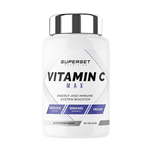 Superset Nutrition - Vitamin C Max (90 capsules végétales) - 1000 mg de vitamine C pure - Antioxydant, métabolisme énergétique