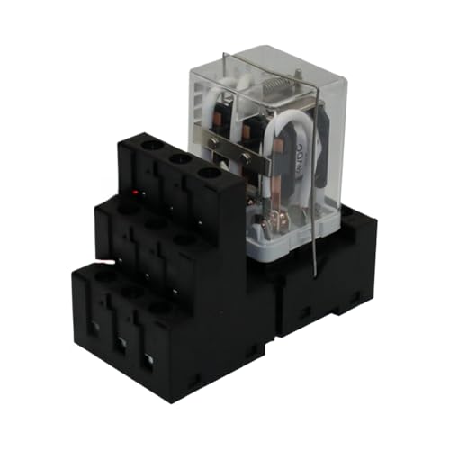 Relais triphasé 40A 12V 24V 220V avec base 11 broches et LED