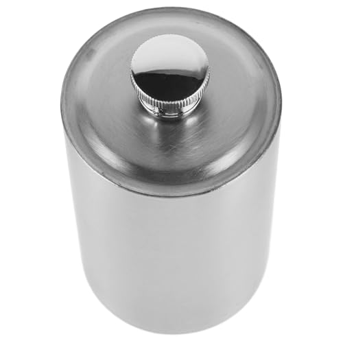 DECOMELODY Fiaschetta di Metallo Tascabile in Acciaio Inox, Bottiglia per Liquore Cilindrica da 500 Ml, Chiusura a Tenuta Stagna, Porta Bevande per Campeggio, Picnic e Attività All’aperto