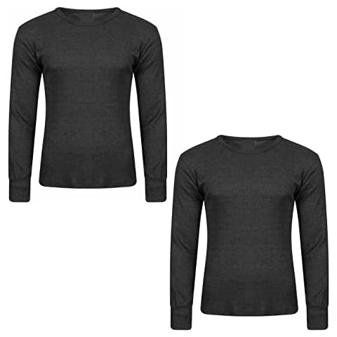 Pack of 2 Men's Thermal Long Sleeve Top, Warm Underwear Baselayer, S M L XL XXL Thermals (as8, Alpha, m, Regular, Regular, 2 Pk Charcoal) Cover