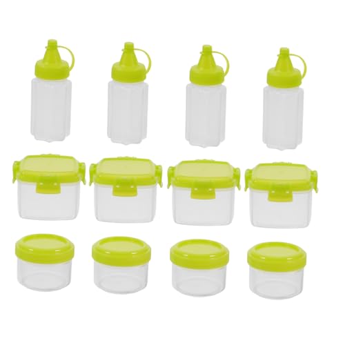 Anneome 12PCS Portable Mini Condiment Squeeze Bottles Airtight Salad Dressing Bbq Sauce Dispensers Versatile Seasoning Storage Jars for Outdoor Cooking Picnics Travel