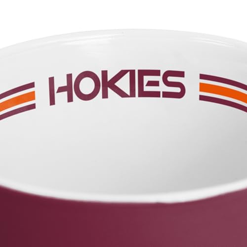 Image of Logo Brands NCAA Virginia Tech Hokies 15 oz Stripe Coffee Mug - Vintage Team Logo, Inside Print & Stripes, Microwave & Dishwasher Safe- Great Gift For Fans & Alumni