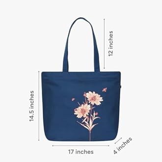 Eco Right Large Canvas Tote Bag for Women, Tote Handbags for Women with Zipper & Inner Pocket for College, Shopping, Office