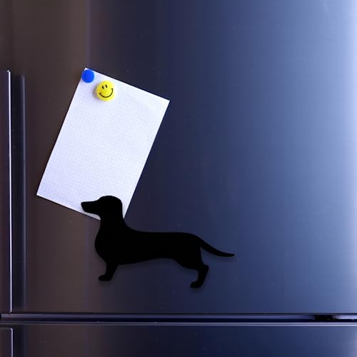Imán decorativo refrigerador Dachshund negro miniatura 2