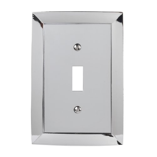 Amerelle 61TCH Studio Wallplate, 1 Toggle, Cast Metal, Polished Chrome, 1-Pack