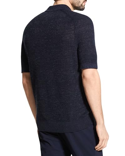 Theory Men's Short Sleeve Button Down in Pacific Linen4