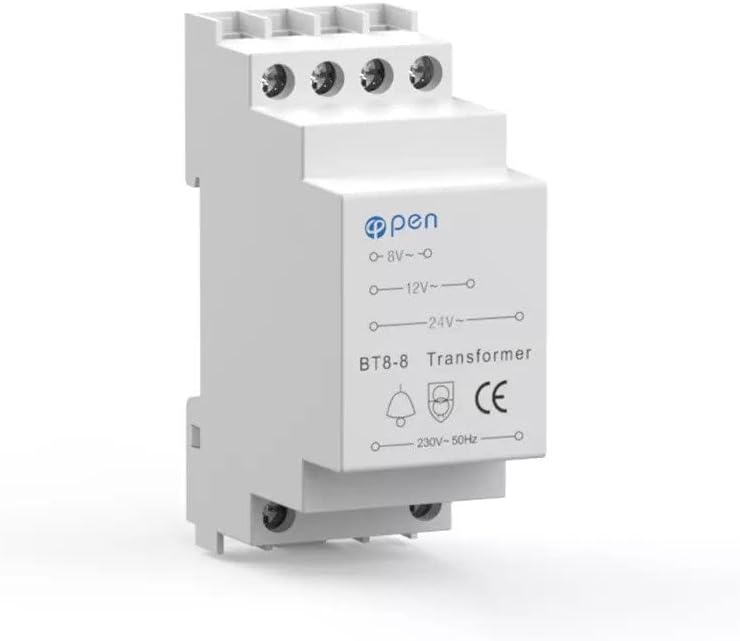 Door Bell Transformer. Power Supply Switch. Suitable For Wired Doorbells & Compatible With Ring/Chime/Smart Door Bell. DIN Rail Mountable. Mains Converter 8/12/24V. No Need For Batteries.
