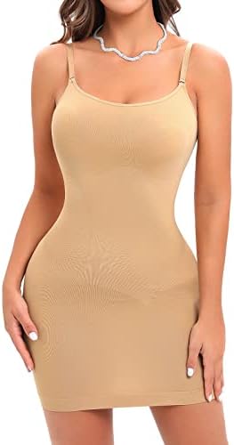 Shapewear Slips for Under Dresses Women’s Dress Slips Body Shaper Tummy Control Full Slip Slimming Seamless Cami Slip