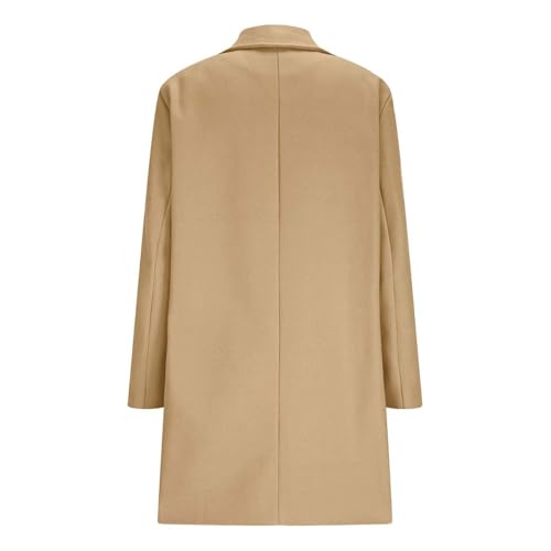 Teen Girls Trench Coat Double Breasted Notched Collar Wool Coats Kids Winter Warm Windproof Long Parka Jacket with Pocket Casual Fashion Elegant School Uniform Dress Coats - Image 3