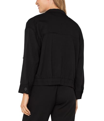 Liverpool Los Angeles Womens Utility Jacket with Cinch Hem Black LG One Size2