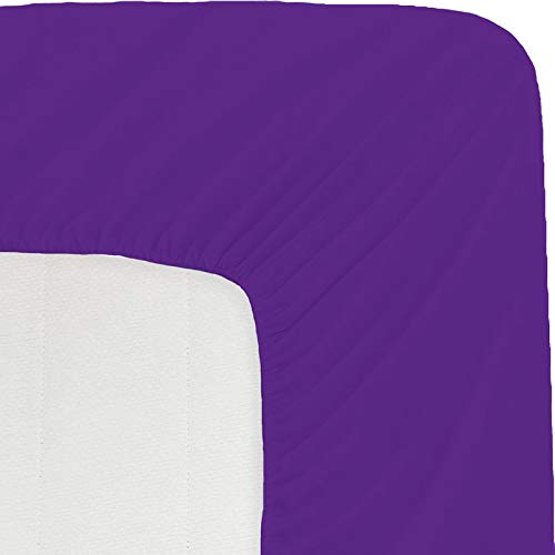Image of Sweet Dream's 750 Collection Egyptian Cotton Fitted Bedsheet 4 to 12 Inch Matress 15 inch Drop King Size Bed (72x78) Inches (6 by 6.5) Feet + 2 Pillow Covers (18x28), Purple