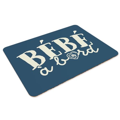 Sets de table souples en liège bleu grand format x4