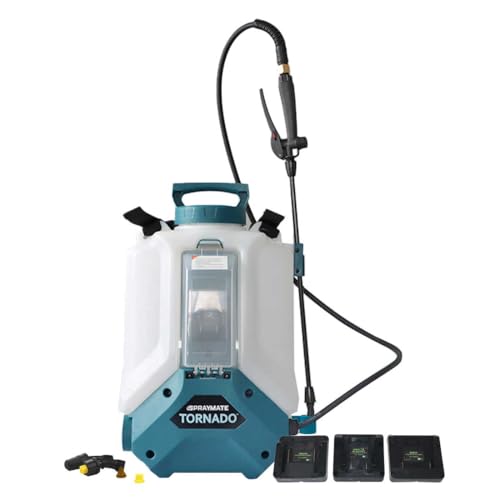 SprayMate Tornado 4-Gallon Battery Powered Backpack Sprayer Lawn & Garden Sprayer Compatible with FlowZone DeWalt Milwaukee Makita & Bosch Batteries Tool ONLY (Battery Not Included)