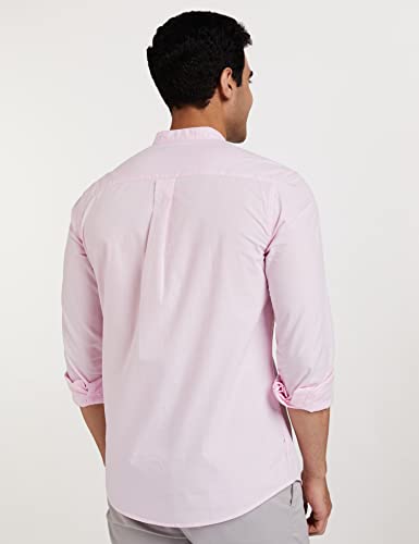 Image of Amazon Brand - Symbol Men's Solid Cotton Shirt | Chinese Collar | Casual | Plain | Full Sleeve | Summer-Regular Fit (Available in Plus Sizes)