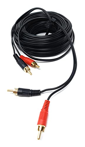 Câble RCA vers RCA double phono 15m DRUT avec connecteurs plaqués or pour une fidélité audio HiFi