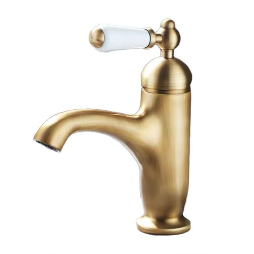 Robinet de lavabo rétro laiton mitigeur évier salle de bains eau chaude froide antique