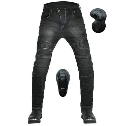 HOMDECR Jeans Moto con Protezioni Rimovibili