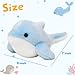 Mushymallow Adorable Dolphin Stuffed Animal Soft Blue Dolphin Plush Toy Cute Birthday Gift for Boys Girls Kids Toddlers