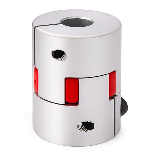 Wellenkupplung 14mm bis 19mm Bohrung, L40xD49 Flexibles Kupplungsgelenk Pflaumen Elastischer Aluminium Kupplungskoppler für Cnc Schrittmotor