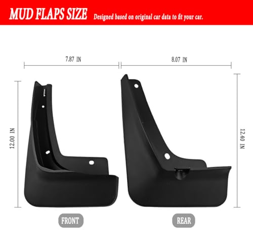 Image of Mud Flaps Mud Guards Fit for 2019-2024 Cadillac XT6, Front & Rear Mud Splash Guards Accessories - 4 Pc, Black