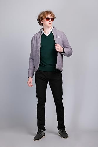 Image of V Neck Cotton Half Sweater for Man Winter Wear - Pullover Sweater for Men