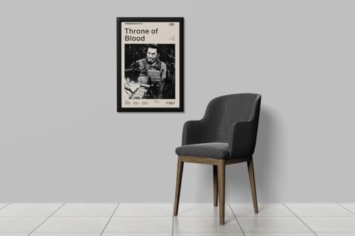 Image of BLINKART Throne Of Blood Movie Poster Frame 8x12 Inch | Premium 300 GSM Paper Wall Print | Mid Century Vintage Film Artwork for Home, Bedroom, Living Room, Office | Framed Photo Decor