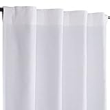 White Cotton Curtains Set Of 2, white cotton curtains 50x63 inch -Slub Textured,cotton curtains,tab