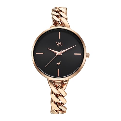 Fastrack Vyb Spotlight Quartz Analog Black Dial Watch for Women