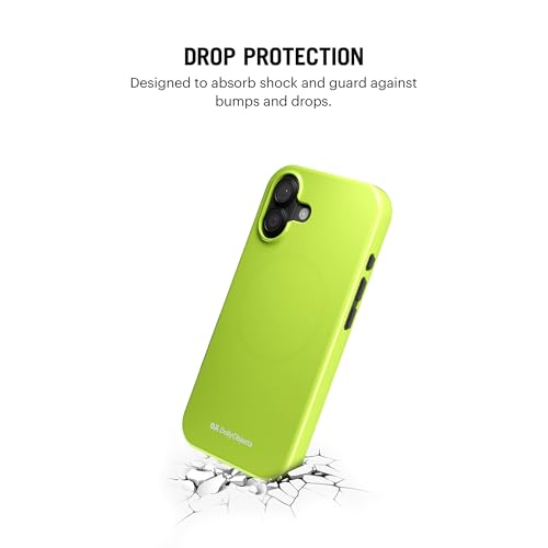 Image of DailyObjects Polycarbonate Enamel Bumper Magsafe Case for iPhone 16 Compatible with Mag-Safe Wireless Charging | Lime Hybrid Magnetic Back Cover