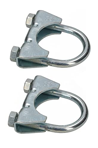 KOTARBAU® - Lot de 2 colliers de serrage pour tuyau d'échappement - 38 mm - Pour montage d'antennes, de tuyaux, de mâts - Collier de serrage universel pour raccords de tuyaux