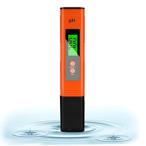 PH Messgerät, PH Wert Wasser Digitaler Tester, PH Meter mit LCD-Display & Auto-Kalibrierung, Hochpräzision (± 0.01), für Trinkwasser/Pool/Aquarium