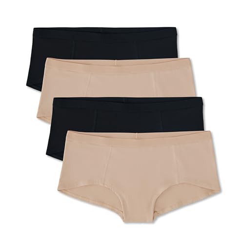 Pact Organic Cotton Womens Everyday Boy Short Underwear 4 Pack