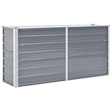 vidaXL Hochbeet Verzinkter Stahl 160x40x77cm Grau Gartenbeet Frühbeet Garten