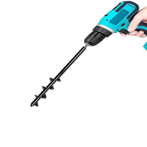 Image of Planting Auger Drill Bit for Garden – 8cm Diameter x 60cm Deep Hole Digger – Fits Any 3/8” Drill – Ideal for Bulbs, Seedlings, Stakes & Raised Beds – Effort-Saving Spiral Planter Tool