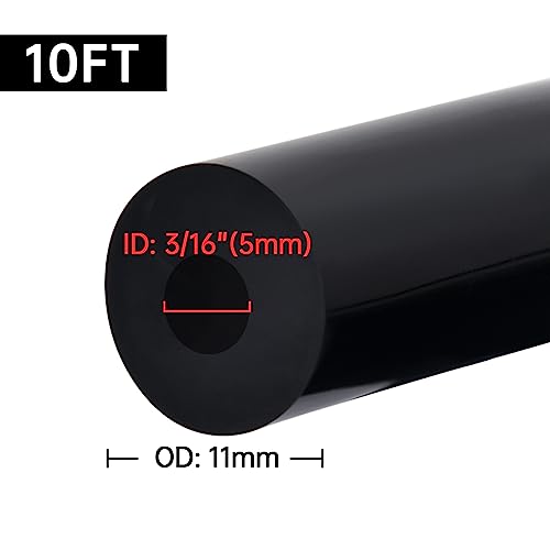 Evil Energy 3/16" Silicone Vacuum Tubing Hose Line 10Ft 130Psi Max Pressure Black (5Mm Id) #TOP1
