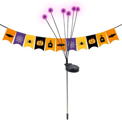 Luces solares de Halloween para evitar zonas oscuras en el sendero con 6 ramas decorativas