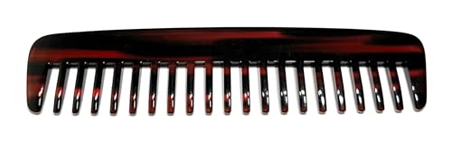 Strähnenboy - Grand peigne de poche fait main 15 cm à dents grossières Marron havane - à mèches afro - à barbe (23050 hav)