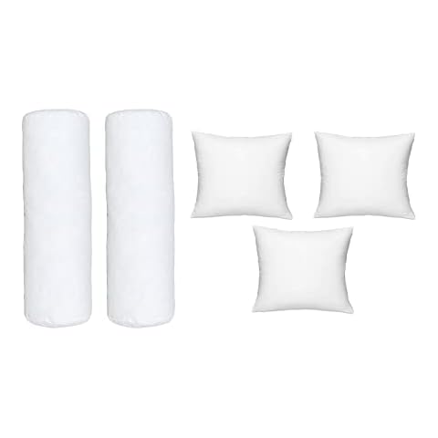 5 Piece Hollowfibre Cushion and Bolster Set Cover