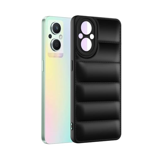 Image of Plus Puffer Case Camera Protection Soft Back Cover for Oppo F21 Pro 5G / F21s Pro 5G - Black