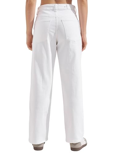Image of Tokyo Talkies Women's Mid Rise Straight fit Wide Leg Trousers|Work Wear|Side Pockets