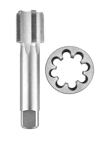 M56 - Juego de machos y troqueles métricos, acero de alta velocidad, mano derecha, paso de 1,5-5,5 mm para roscado de metal de precisión, 1 unidad