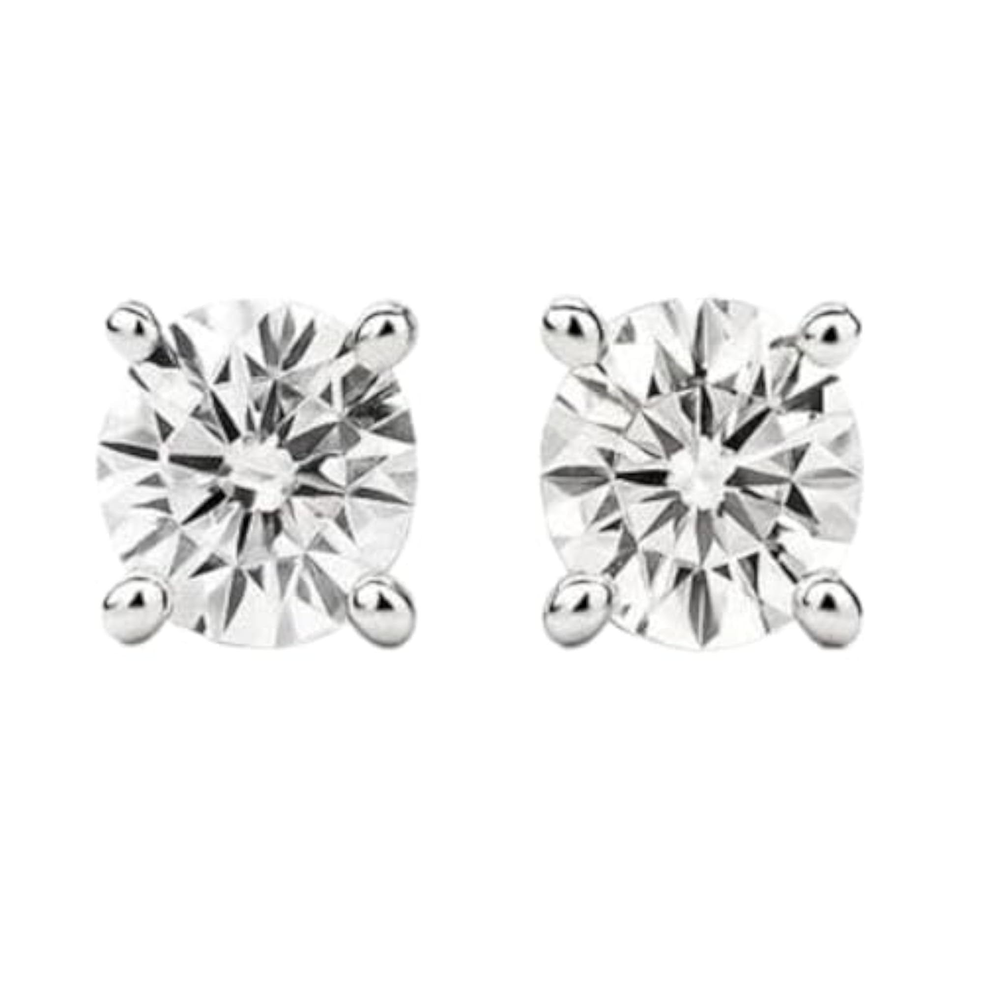 925 Pure Silver Classic Sparkle Solitaire Studs, Timeless