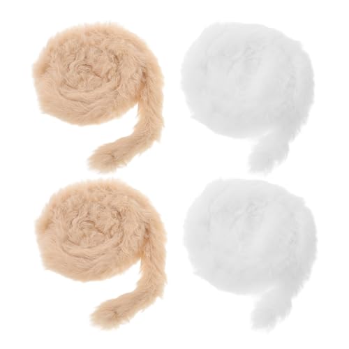 BRIGHTFUFU Craft Pipe Cleaners Fluffy Fur 4pcs Plush Twist Stick Twisted Sticks for Creative Projects