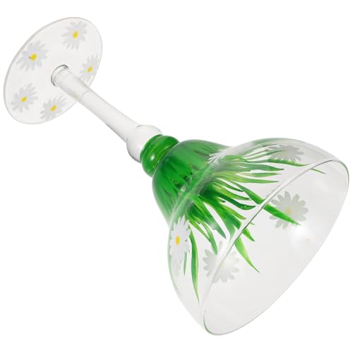 Veemoon Handbemaltes Margaritaglas Gänseblümchenmuster